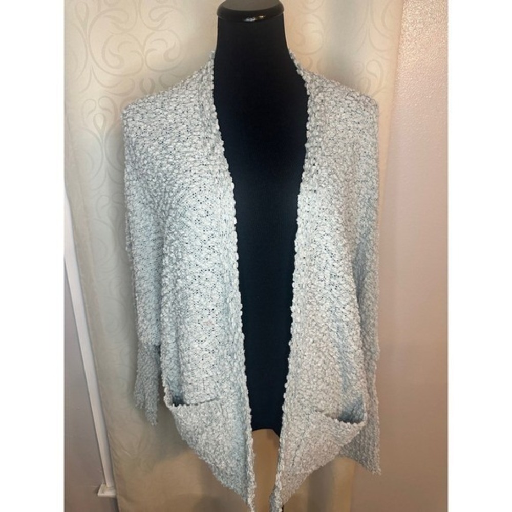HAYDEN‎ LOS ANGELES Cozy Textured Open Front Cardigan Sweater Gray S/M